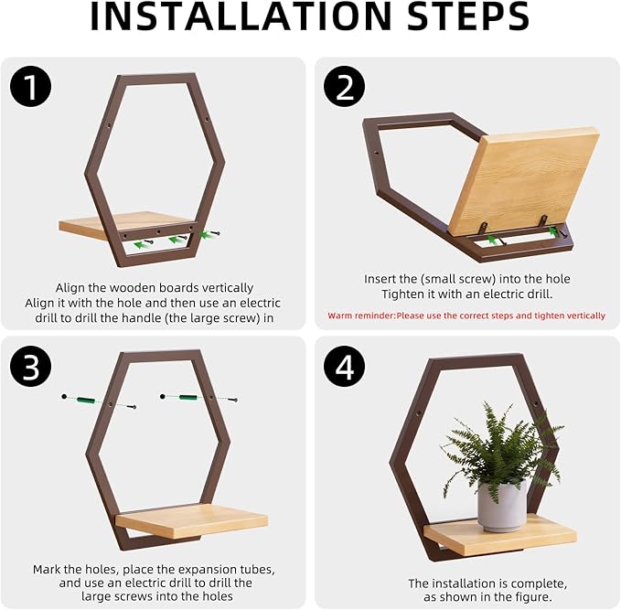 3 Packs Wall Plant Stand with Board (2 pack coffee)