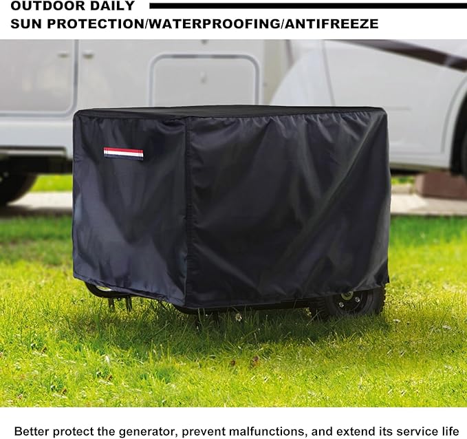 Waterproof Generator Cover,600D Heavy-Duty Oxford Fabric, Dustproof and Waterproof Protection for Generators (Red White Blue, 24''(L) x 18''(W) x 18''(H))