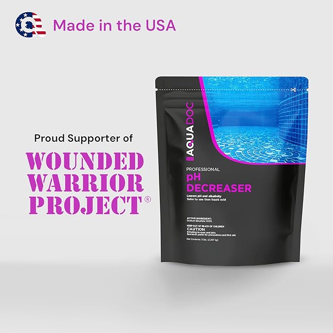 MAV AquaDoc pH Down for Pools - 5lb - Sodium Bisulfate pH Decreaser for Pool & Alkalinity Decreaser - Easy Dissolving Dry Acid Pool Chemicals Made in the USA