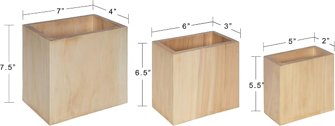 Kate and Laurel Domio Wall Hanging Planter Shelves, Set of 3, Natural Wood, Geometric Nesting Planter Collection
