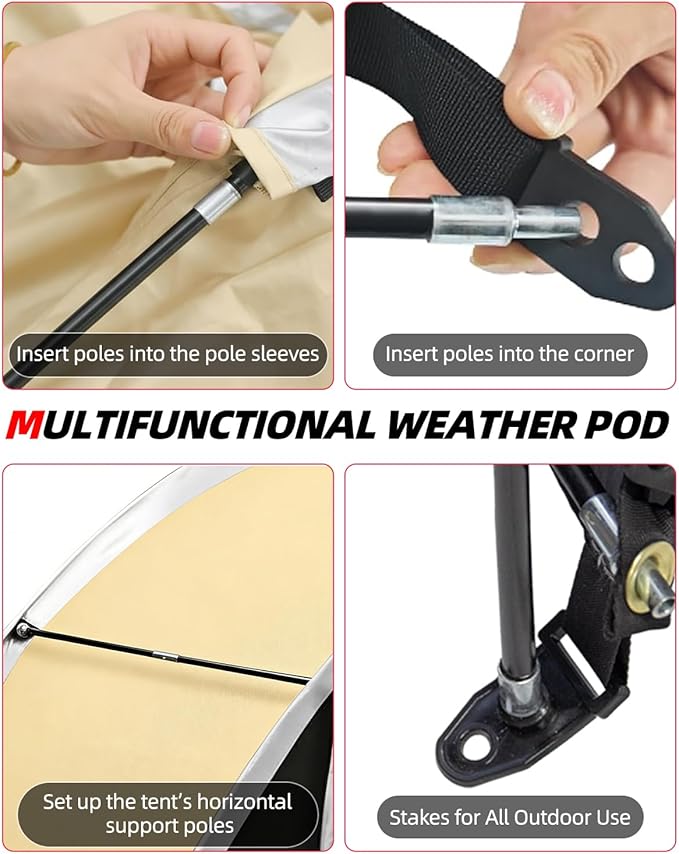 Abahub Portable Bike Storage Shed Tent, 86.7" × 59" × 67", Outdoor Silver-Coated Bicycle Shelter, PU4000 Waterproof 210D Oxford Fabric