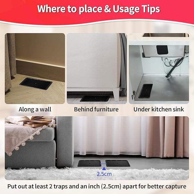 LULUCATCH Mouse Traps, 400 Pack Large Glue Traps Mouse Traps Indoor for Home, Pre-Baited Non-Toxic Bulk Glue Boards for Mice, Snakes, Rat, Lizard, Cockroach & Spiders, Pet Safe, Easy to Use
