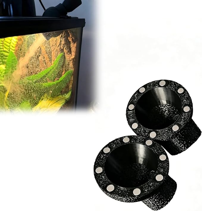Fogger Adapter for Terrariums – Magnetic Mount Connector Compatible with Turtle, Gecko & Reptile Fogger Systems – Secure Mesh Lid Fit, 20mm Hose Port, Easy Installation