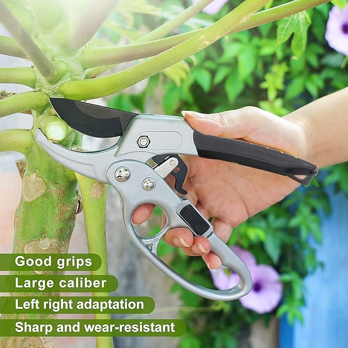 Premium German-Made Pruning Shears – Ergonomic, Heavy-Duty Hand Pruners Designed for Precision Cutting of Plants; Ideal for Gardeners and Individuals with Arthritis or Reduced Hand Strength