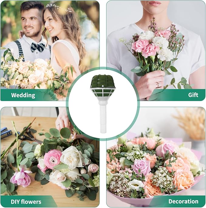ARTIBETTER 12pcs Bouquets Holder Wedding Bridal Floral Handle DIY Wedding Bouquet Holders for Bride Artificial Flowers, Flowers Decoration Bridal Bouquet