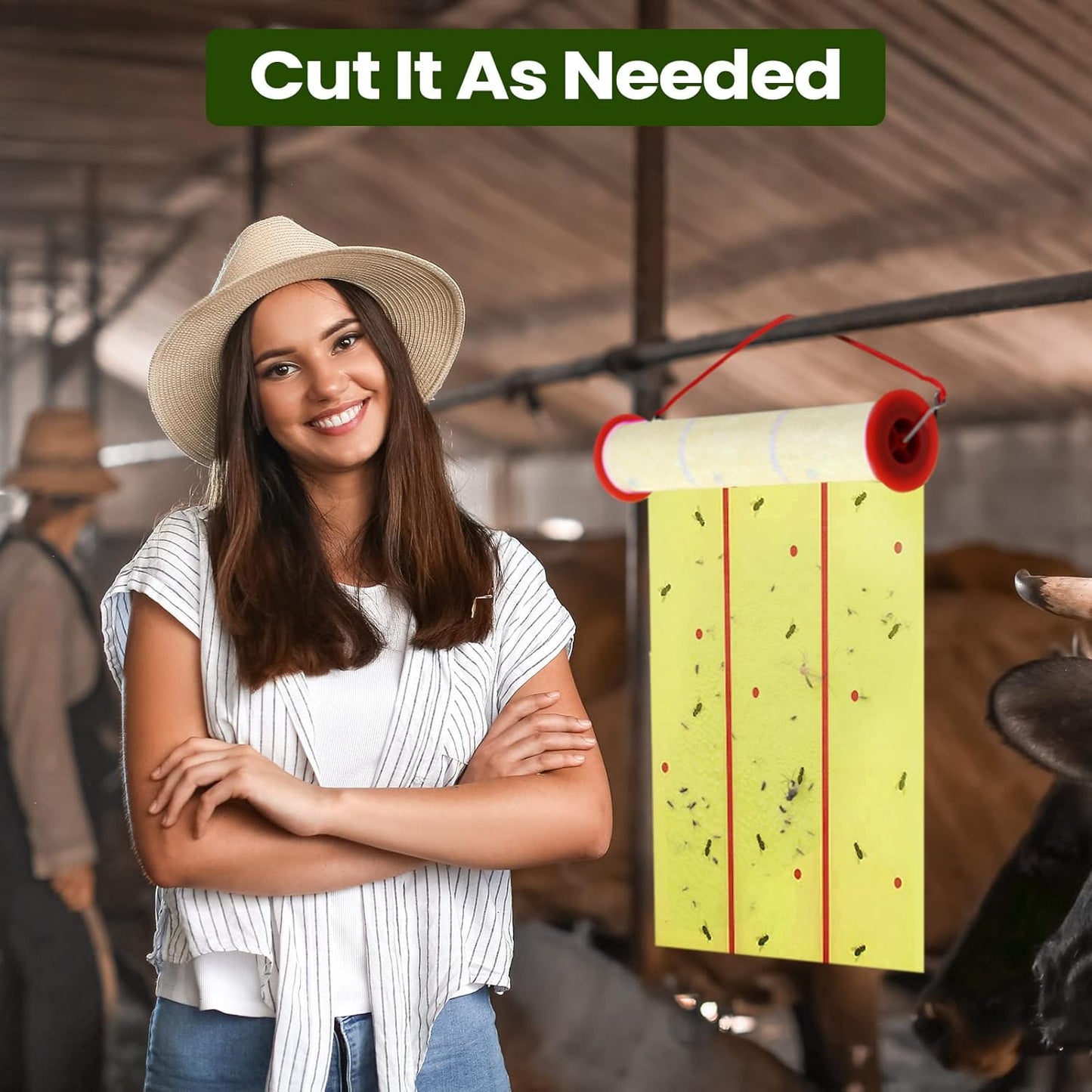 Qualirey Giant Sticky Fly Traps,30 Feet Fly Strips for Indoor Outdoor Hanging Flying Tapes Non Toxic Ribbon Fruit Gnat Killer for Mosquito Plants House Horse Stable (Yellow,1 Pcs)