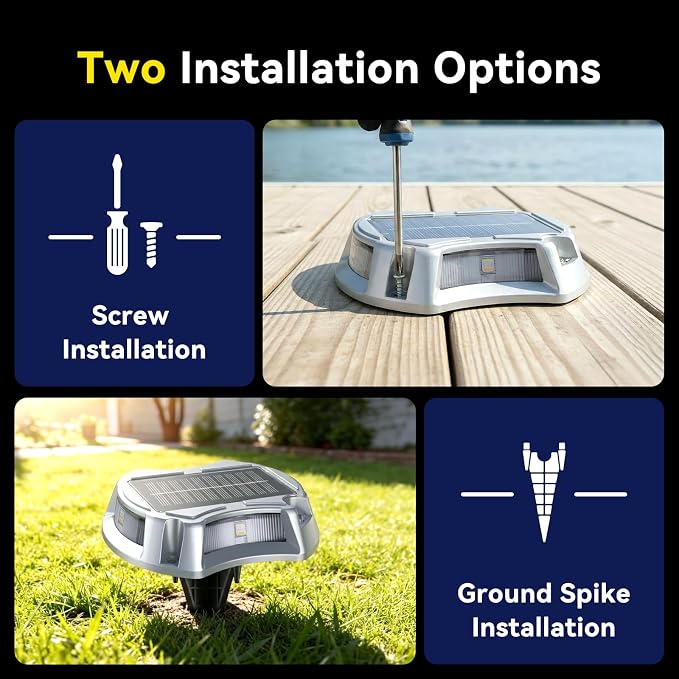 AGPTEK Remote Control Outdoor Solar Driveway Lights 12 Pack, RGB Multi-Colors & Modes Waterproof Color Changing Solar Powered Decorative Marker Security Lights for Garden, Deck, Dock, Step, Sidewalk