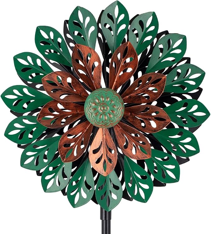 Viveta Wind Spinner Outdoor, Kinetic Metal Wind Sculptures & Spinners, 360 Degrees Windmill for Yard and Garden