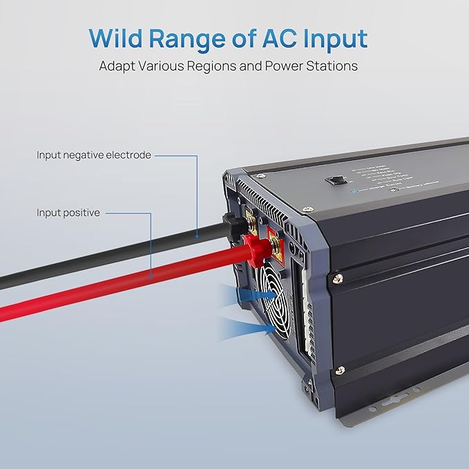 Soyond 2000W Pure Sine Wave Inverter Charger, 12V DC to 120V AC Surge 6000W, with 50A Battery AC Charger, Power Inverter w/LCD Remote Panel for RV, Boat,Truck, Compatible with Lifepo4 Battery