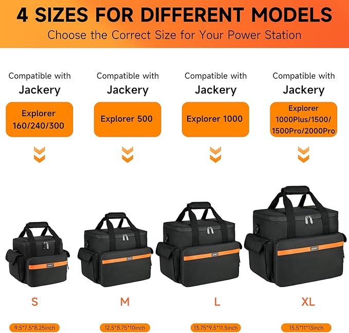 LEFOR·Z Carrying Case Compatible with Jackery Explorer 240 v2/300/Anker Solix C300, Portable Power Station Travel Storage Bag with Multiple Pockets for Charging Cable and Accessories(Bag Only)
