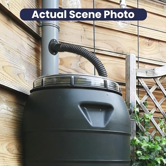 Rain Barrel Diverter Kit for Rectangular Downspouts, 1 Set | Gutter Harvesting System, No-Dismantle Installation, Turn Plastic Tubs to Barrels, Eco-Friendly Clean Water, Universal