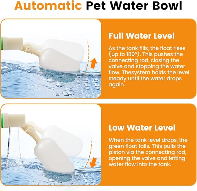 Large Automatic Dog Water Dispenser Outdoor, Auto Refill Water Bowl for Dogs Cats, Livestock Waterer 304 Stainless Steel Water Bowl for Pig Cow Goat Sheep Deer Chicken (Large)