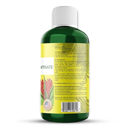 GARDENWISE Organic Premium Kelp Seaweed Fertilizer - Bromeliad Fertilizer - Liquid Plant Food, Bromeliad Potting Mix Enhancer - Ideal for Bromeliad Plant & Live Plant Care (8 OZ)