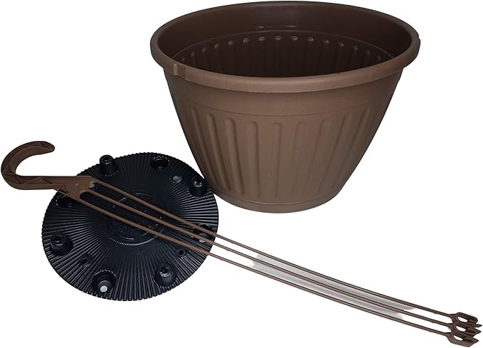 Landmark Plaics 10 inch Imperial Plastic Hanging Basket (Brown, 5)