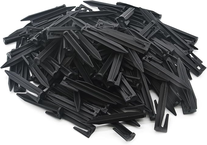 200Pcs 3.3" Plastic Boundary Wire Stakes Lawn Stakes Tent Pegs for Installation Robot Lawn Mower, Pet Fence, Camping Tent, Home Gardening