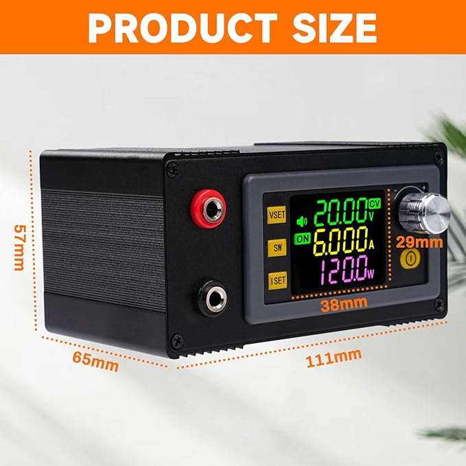 ZPSHYD Buck Boost DC Power Supply, SK150 CNC 150W 7A Adjustable Constant Voltage Current Regulator with MPPT Solar Charging Function for Laboratory DIY Electric Scooter