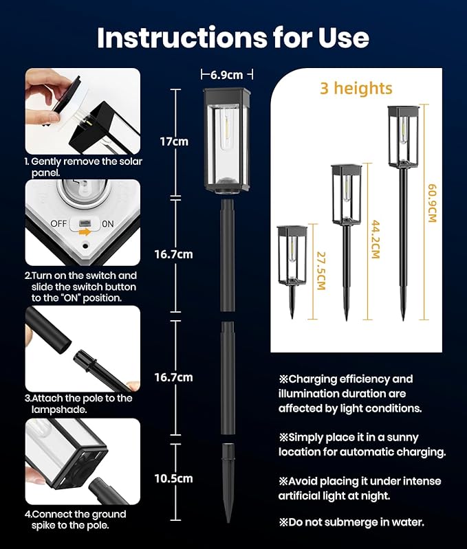 ALFIOT Solar Pathway Lights Outdoor, 2 Pack Bright Solar Lights Outdoor, IP65 Waterproof Solar Garden Lights Solar Powered Landscape Lighting for Yard Patio Walkway Driveway Pathway (Cool White)