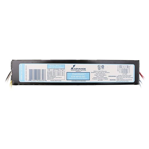 Advance ICN-4P32-SC Electronic Fluorescent Ballast, 4 Lamp, 32W T8, 120/277V