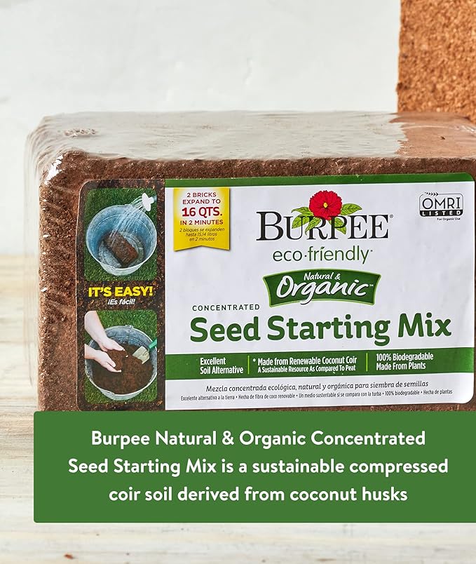 Burpee Greenhouse Indoor Seed Starting Kit + Organic Coconut Coir Seed Starting Mix