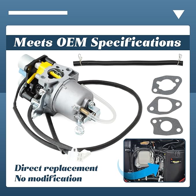 Huayi OEM Carburetor Compatible with Predator 5000 Watts Dual Fuel Inverter Generator 71367 70143 Carb Replacement with Gaskets Fuel Line