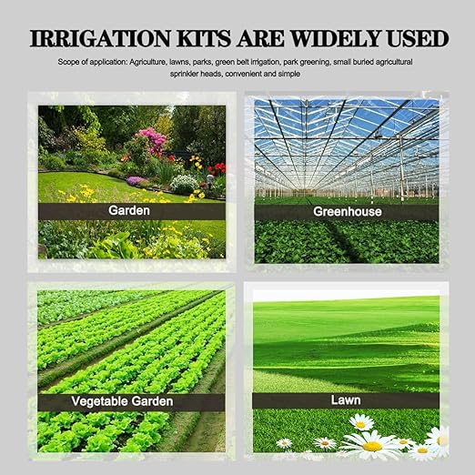 115FT Drip Irrigation Kit,Tandem atomizing Nozzle,Tandem Fan-Shaped Drip Irrigation Emitter,Quick-Connect Automatic Drip Irrigation System,Suitable for Watering Plants in Flowerpot Elevated Bed.