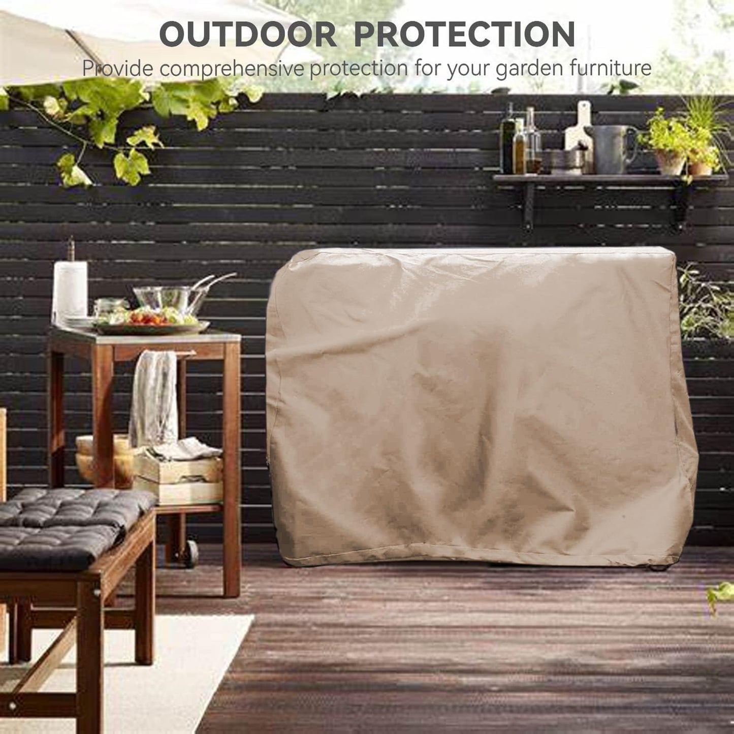 Outdoor Prep Table Cover - Heavy Duty Waterproof Cover for Outdoor Small Portable Table, Compatible with 36 inch Outdoor Utility Cart and Storage Cabinet,Khaki