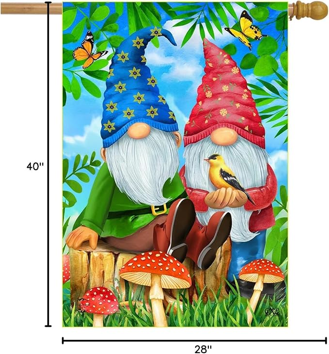Briarwood Lane Gnome Sweet Gnome Spring House Flag