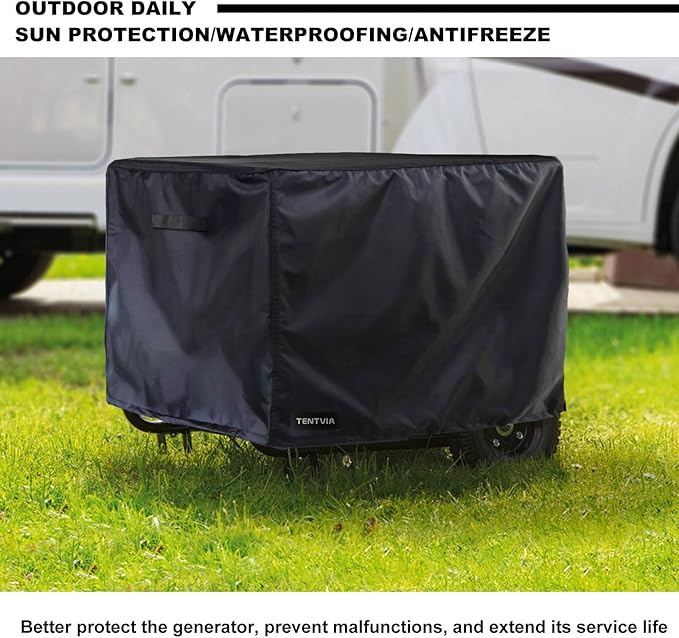 Outdoor Generator Cover 26x20x20 Inches, 600D Heavy-Duty Oxford Fabric, Dustproof and Waterproof Protection for Generators, Suitable for Most 3000-5000W Generators.Black