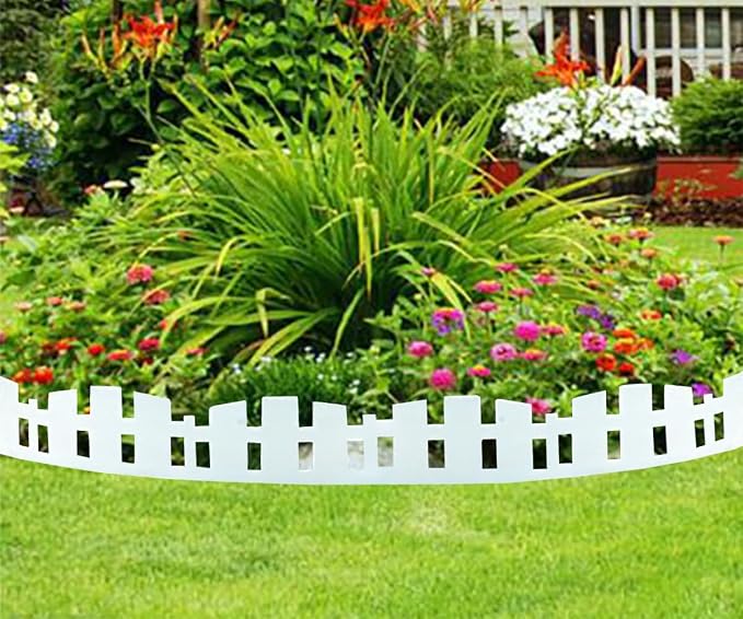 Garden Edging 33FT x 3.5~4.6IN Tall, Landscape Edging Borders with 60pcs Plastic Stakes,Arched Design Flexible Lawn Edging Border, No Digging Edge Fence DIY for Tree Flowerbeds Grass Yard