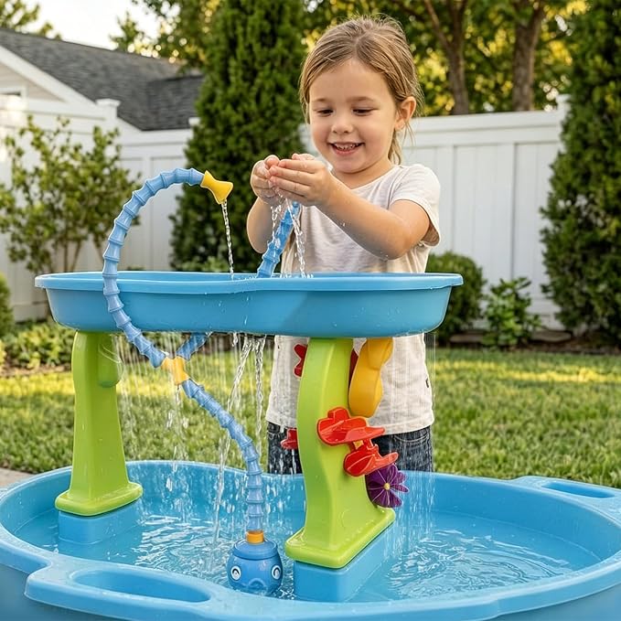 Rechargeable Water Table Pump with Huge Water Output,Water Flow Rate up to 8L/min (2.11 GPM),Kids Sand Water Play Pump,Octopus-Shaped Design,Suitable for Most Water Table on the Market