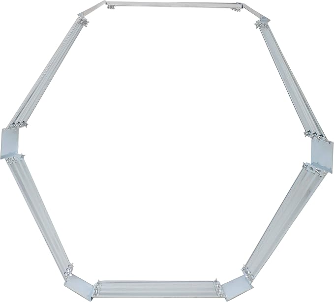 Sunnydaze Galvanized Raised Garden Bed Kit - 4x3x1 ft Outdoor Raised Garden Bed - Metal Planter Box for Vegetables, Flowers, Herbs - Silver - Hexagon