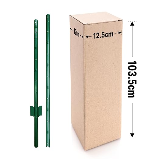 ARIFARO Metal Fence Posts 6 Feet assemblable,Pack of 10,Sturdy Duty No Digging Garden U Post for Wire Fencing Steel Poles for Yard, Outdoor