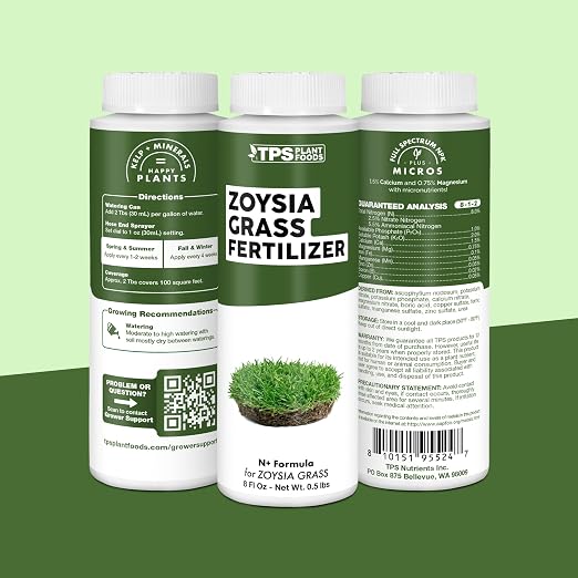 Zoysia Grass Fertilizer – Liquid Lawn Food for Dense Turf, Rich Green Color & Strong Root Development, 1 Gallon