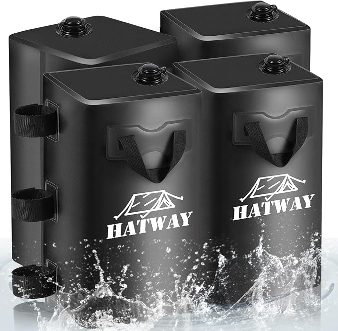 Hatway Canopy Weights,176 LBS Water Bag Set of 4 Leg Weights for Pop Up Canopy,Gazebo,Canopies,Tent-4 * 20L-Black