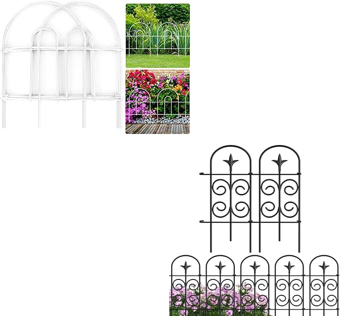 AMAGABELI GARDEN & HOME 35 Panels Decorative Garden Fence 50ft(L) x18in(H)