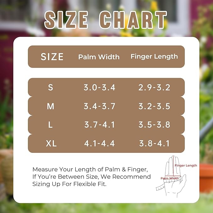 HANDLANDY Long Gardening Gloves for Men & Women, Pigskin Leather Rose Pruning Gloves, Breathable Thorn Proof Gauntlet Glove (Coffee Brown, M)