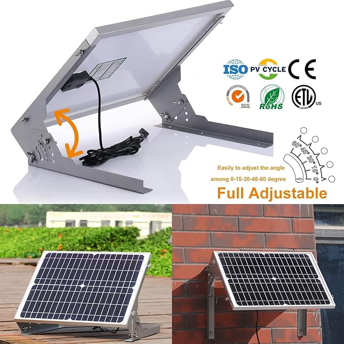 SUNER POWER 24V 20W Solar Battery Charger Maintainer, Built-in Ultra Smart MPPT Charge Controller, Waterproof 20 Watt Solar Panel Trickle Charging Kit for 24Volt AGM, Lead-Acid, Lifepo4 Battery