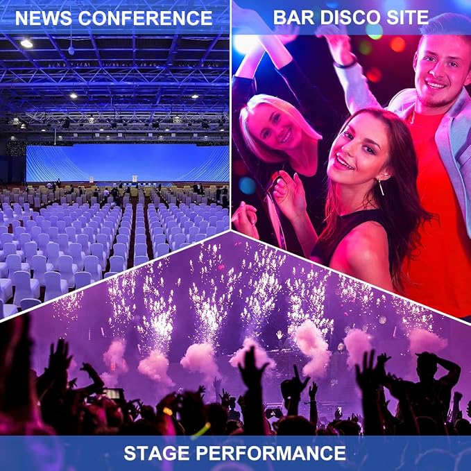 DJ Lights Stand with Round T Bar, Heavy Duty Par Can Tripod for 7 Lights Stage Light Stand Adjustable Height 55-100 Inch, DJ Lighting Suitable for Stages, Bar, Banquet, Party