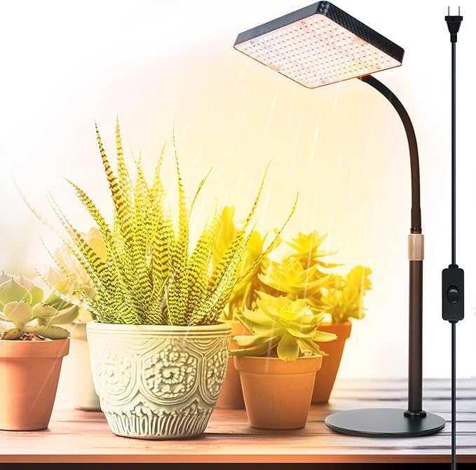 FRGROW 2026 Tabletop Grow Lights for Indoor Plants, Seed Starting, Bonsai, 25 Watt Power Draw, NO Need Adapter, Bright Enough Like A Small Sun, Daisy Chain Function, 16"-24" Height Adjustable