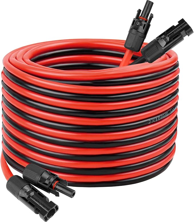 10 AWG Solar Extension Cable 150FT, Flexible Solar Panel Wire with Male to Female Connector Parallel Tinned Copper Wire for Solar Panel, Automotive, RV, Boat, Outdoors