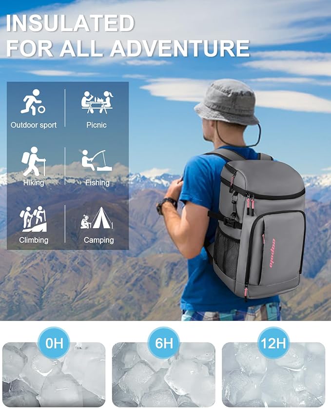 Capolo Cooler Backpack Insulated Waterproof for Women Men,36/45 Cans Lunch Backpack Coolers Leak Proof Soft Cooler Bag Ice Chest for Camping Beach