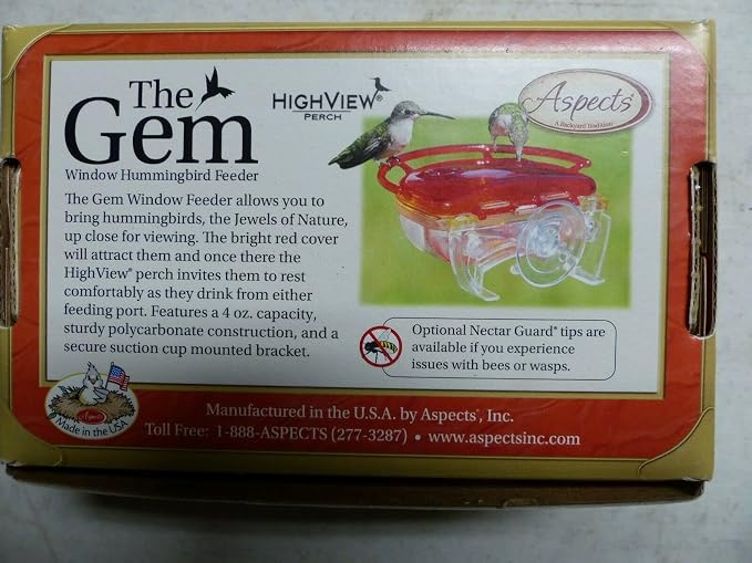 Aspects 437 (2 Pack) The Gem Window Hummingbird Feeder