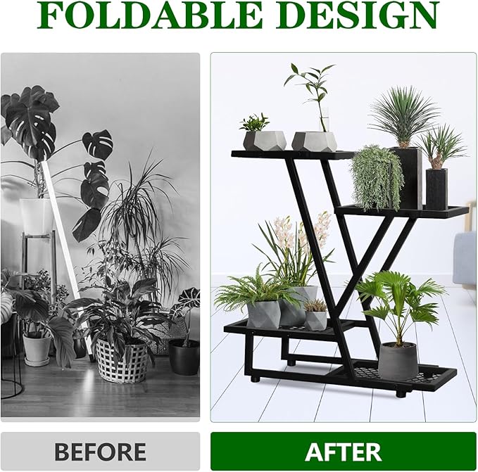 2Pack,4Tier plant stand,outdoor plant stands for patio,Planter Display ShelvingIndoor Outdoor,Multiple Flower Pot Holder, suitable for garden corners, balconies, and living rooms