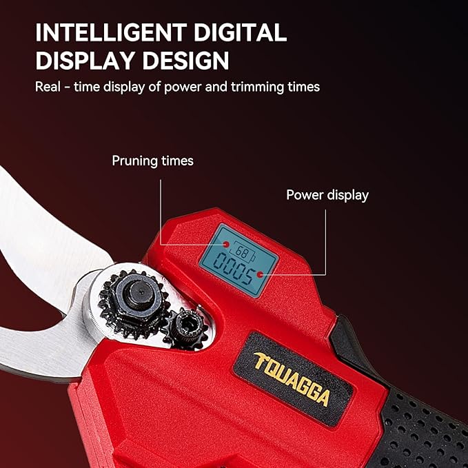 Electric Pruning Shears Cordless 2-in-1 Grafting Tool Kit, 3 Replaceable Cut Blades (Ω/U/V), 2×2000mAh Batteries, LCD Display Power Grafting Tool for Tree Branch Garden (shear)