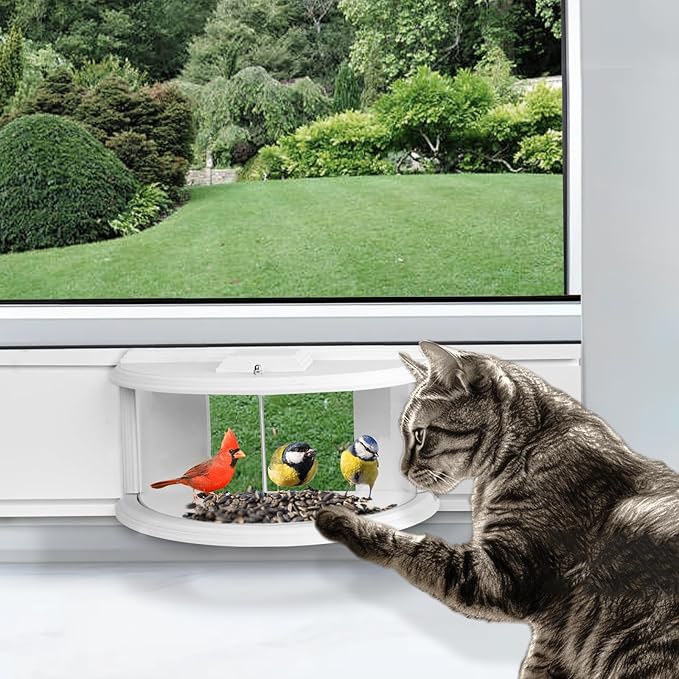 in Window Bird Feeders for Viewing - 180° Clear View Bird Feeder, Durable, Elegant, Fits Windows 27-35" Wide, for Bird Watching-Bring Joy to Your Home