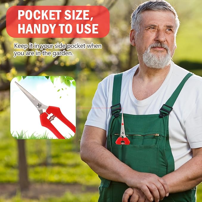 Lasnten 30 Pcs Bud Trimming Scissors Bulk 7.2 Inch Pruning Shears Garden Scissors for Precise Cut Bonsai Gardening Hand Pruner with Straight Stainless Steel Blade Pruning Snip for Flower Plant (Red)