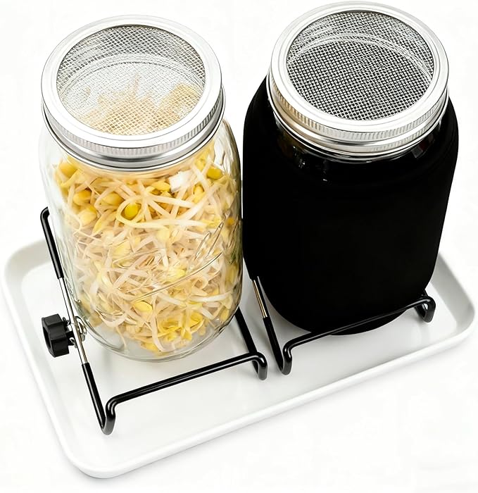Sprouting Mason Jar Cover,4pcs Blackout Sleeves Jar Grow Cover Hydroponic Container Sheath, for Home Gardening and Seed Germination,Black