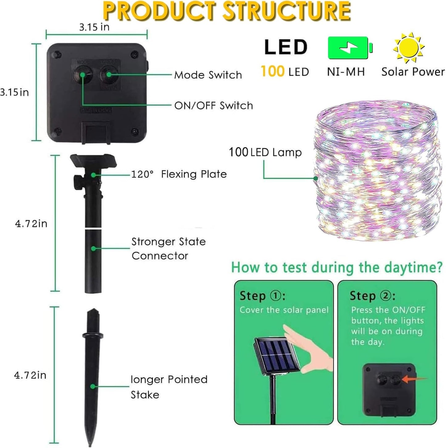 Solar String Lights Outdoor, 4 Pack 288FT 800 LED Solar Twinkle Lights for Outside Waterproof Copper Wire with 8 Modes Fairy Decorations for Garden Yard Wedding Christmas Tree Decor (Multicolor)