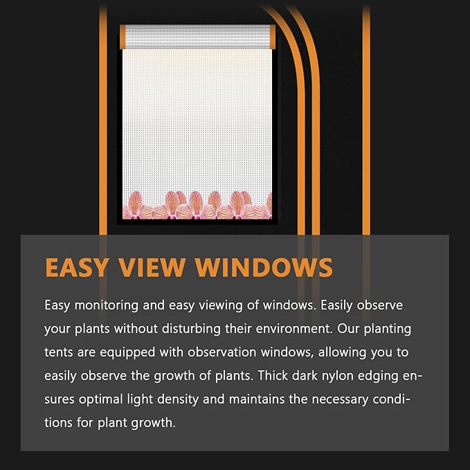 4x2 Grow Tent Kit (48"x24"x71") - Heavy-Duty 600D Diamond Mylar Lining, 98% Reflective, Viewing Window & Waterproof Floor Tray for Hydroponics Indoor Growing