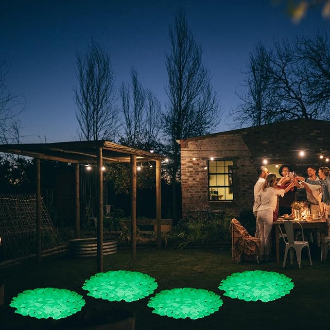 Night Glow Acrylic Stones - Glowing Luminous Rocks Starry Decor for Gardens, Aquariums, and Landscaping, 400pcs Green